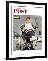 "In the Dentist's Chair" Saturday Evening Post Cover, October 19, 1957-Kurt Ard-Framed Giclee Print