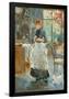 In the Dining Room. Dated: 1886. Dimensions: overall: 61.3 x 50 cm (24 1/8 x 19 11/16 in.) fram...-Berthe Morisot-Framed Poster
