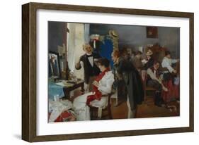 In the Dressing Room, End of 19th C-Josef Douba-Framed Giclee Print