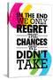 In the End We Only Regret the Chances We Did Not Take. Inspiring Motivation Quote Design. Vector Ty-wow subtropica-Stretched Canvas