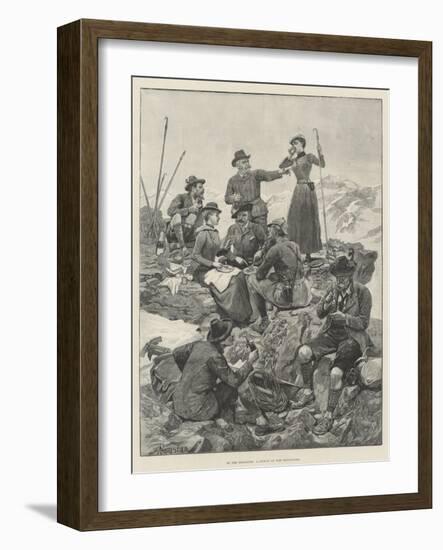 In the Engadine, a Lunch on the Mountains-Amedee Forestier-Framed Giclee Print