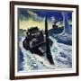 In the English Channel, the Ship Opened Fire on the Nautilus-null-Framed Giclee Print