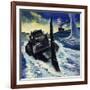 In the English Channel, the Ship Opened Fire on the Nautilus-null-Framed Giclee Print