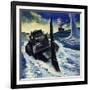 In the English Channel, the Ship Opened Fire on the Nautilus-null-Framed Giclee Print