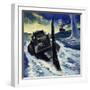 In the English Channel, the Ship Opened Fire on the Nautilus-null-Framed Giclee Print