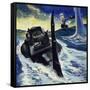 In the English Channel, the Ship Opened Fire on the Nautilus-null-Framed Stretched Canvas