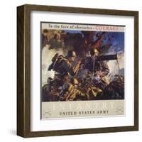 In the Face of Obstacles - Courage, Infantry-United States Army-null-Framed Art Print