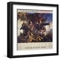 In the Face of Obstacles - Courage, Infantry-United States Army-null-Framed Art Print