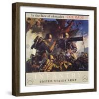 In the Face of Obstacles - Courage, Infantry-United States Army-null-Framed Art Print