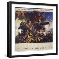 In the Face of Obstacles - Courage, Infantry-United States Army-null-Framed Art Print