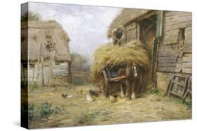 In the Farmyard-William Blacklock-Stretched Canvas