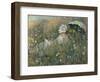 In the Flowering Meadow (Dans La Prairie), 1876-Claude Monet-Framed Giclee Print