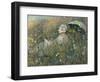 In the Flowering Meadow (Dans La Prairie), 1876-Claude Monet-Framed Giclee Print