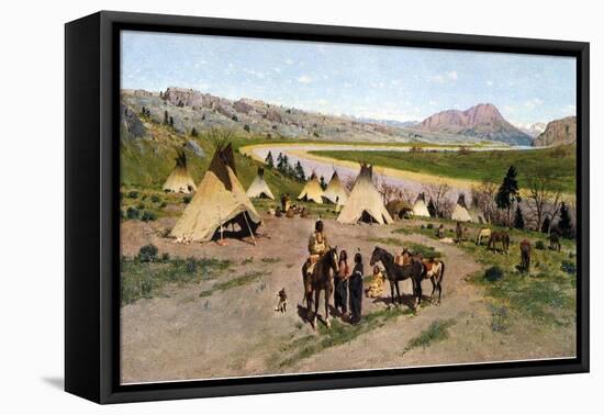 In the Foothills of the Rockies, 1898-Henry F. Farny-Framed Stretched Canvas