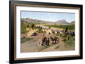 In the Foothills of the Rockies, 1898-Henry F. Farny-Framed Giclee Print