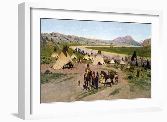 In the Foothills of the Rockies, 1898-Henry F. Farny-Framed Giclee Print