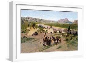 In the Foothills of the Rockies, 1898-Henry F. Farny-Framed Giclee Print