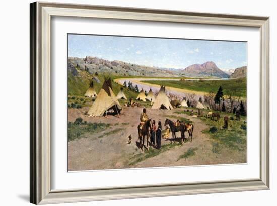 In the Foothills of the Rockies, 1898-Henry F. Farny-Framed Giclee Print