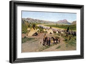 In the Foothills of the Rockies, 1898-Henry F. Farny-Framed Giclee Print