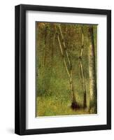 In the Forest at Pontaubert-Georges Seurat-Framed Premium Giclee Print