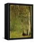 In the Forest at Pontaubert-Georges Seurat-Framed Stretched Canvas