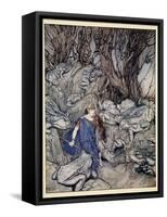 In the Forked Glen into Which He Slipped at Night-Fall He Was Surrounded by Giant Toads-Arthur Rackham-Framed Stretched Canvas