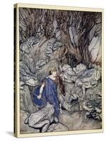 In the Forked Glen into Which He Slipped at Night-Fall He Was Surrounded by Giant Toads-Arthur Rackham-Stretched Canvas