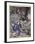 In the Forked Glen into Which He Slipped at Night-Fall He Was Surrounded by Giant Toads-Arthur Rackham-Framed Giclee Print