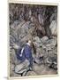 In the Forked Glen into Which He Slipped at Night-Fall He Was Surrounded by Giant Toads-Arthur Rackham-Mounted Giclee Print