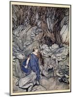 In the Forked Glen into Which He Slipped at Night-Fall He Was Surrounded by Giant Toads-Arthur Rackham-Mounted Giclee Print