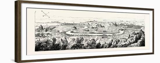 In the Forum Romanum the Pincian Hill, Rome, Italy-null-Framed Premium Giclee Print