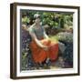 In the Garden, 1925 (Oil on Canvas)-Harold Harvey-Framed Giclee Print