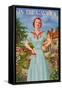 In The Garden, 50's Retro Dress I-null-Framed Stretched Canvas