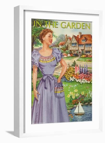 In The Garden, 50's Retro Dress II-null-Framed Art Print