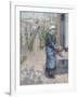 In the Garden at Pontoise: a Young Woman Washing Dishes, 1882-Camille Pissarro-Framed Giclee Print