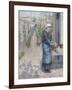 In the Garden at Pontoise: a Young Woman Washing Dishes, 1882-Camille Pissarro-Framed Giclee Print