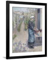 In the Garden at Pontoise: a Young Woman Washing Dishes, 1882-Camille Pissarro-Framed Giclee Print