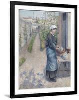 In the Garden at Pontoise: a Young Woman Washing Dishes, 1882-Camille Pissarro-Framed Giclee Print