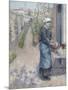 In the Garden at Pontoise: a Young Woman Washing Dishes, 1882-Camille Pissarro-Mounted Giclee Print