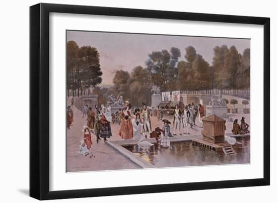 In the Garden of the Tuileries-Francois Flameng-Framed Giclee Print