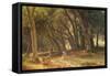 In the Garden of the Villa Borghese-Oswald Achenbach-Framed Stretched Canvas