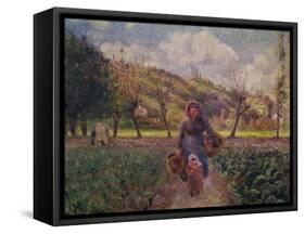 In the Garden-Camille Pissarro-Framed Stretched Canvas