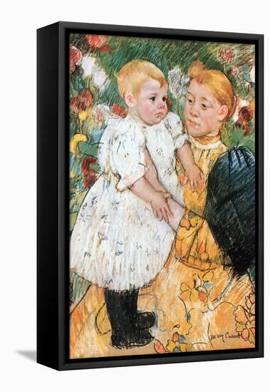 In the Garden-Mary Cassatt-Framed Stretched Canvas