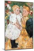 In The Garden-Mary Cassatt-Mounted Art Print