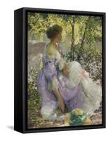 In the Garden-Richard Edward Miller-Framed Stretched Canvas