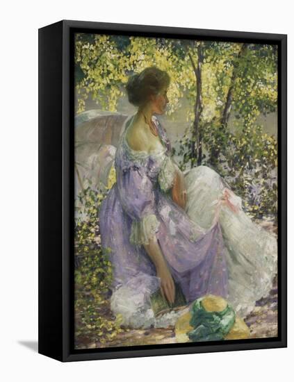 In the Garden-Richard Edward Miller-Framed Stretched Canvas