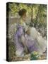 In the Garden-Richard Edward Miller-Stretched Canvas