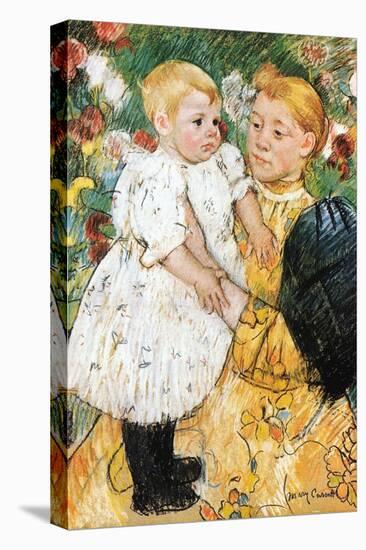 In The Garden-Mary Cassatt-Stretched Canvas