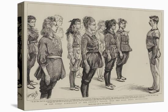 In the Girl's Gymnasium at the People's Palace, Mile End Road, Drill Instruction-Charles Paul Renouard-Stretched Canvas