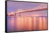 In the Glow of Bay Bridge Lights-Vincent James-Framed Stretched Canvas